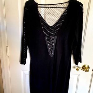 Black knit dress